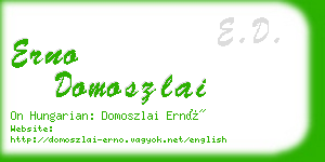 erno domoszlai business card